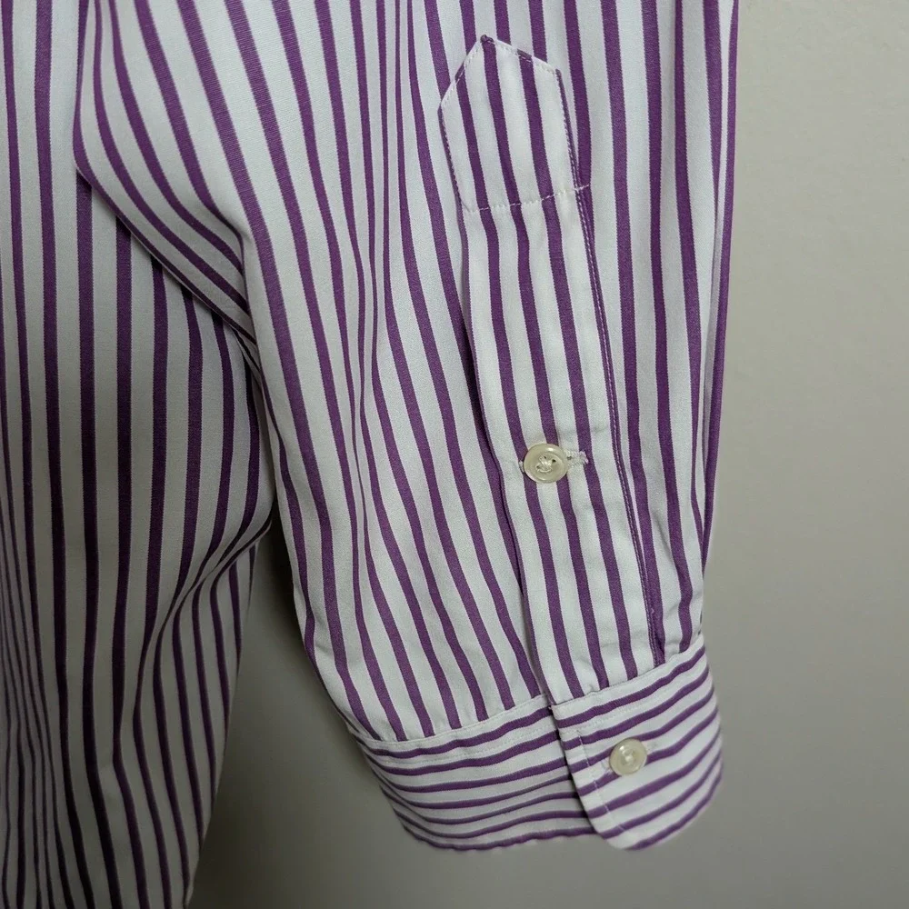 Polo Ralph Lauren Lowell Sport Shirt Mens XL Purple White Striped Button Down
